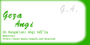 geza angi business card